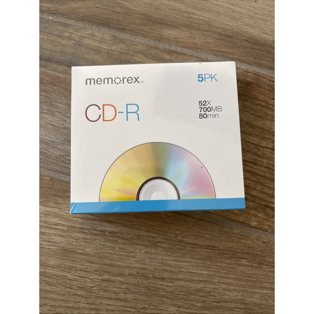 Memorex CD-R, 52x 700MB, 80 Min, 5 Pack Blank Cds - Music Photos NEW &‎ SEALED!